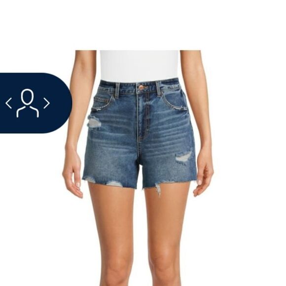 Junior High Rise Denim Shorts - Picture 4 of 9